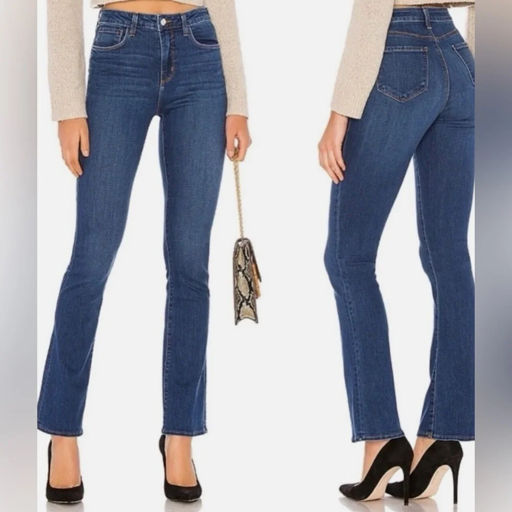 Oriana High Rise Straight Jean in Laguna - Picture 1 of 5